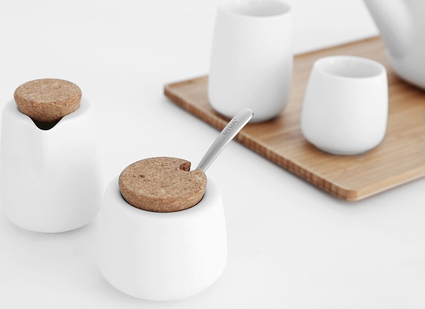 Juego de Azucarero y Lechera Nicola, con cucharilla, antracita