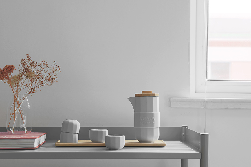 Juego de Té Alexander de 4 piezas, gris