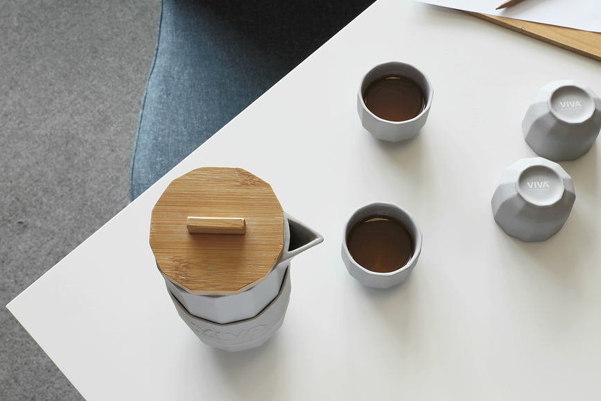 Juego de Té Alexander de 4 piezas, gris