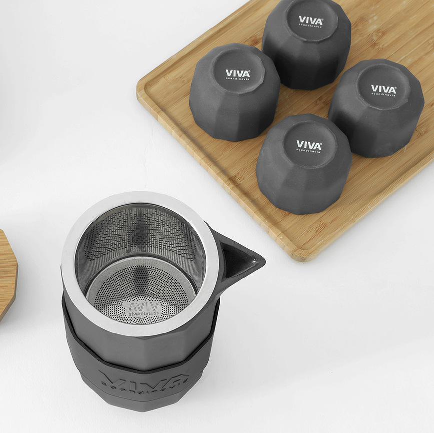 Juego de Té Alexander de 4 piezas, gris