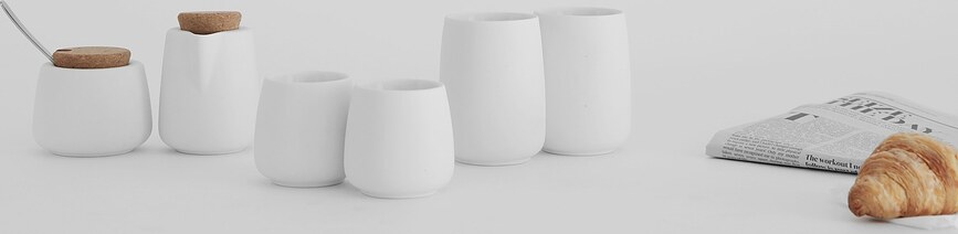 Nicola Tasses à thé, blanches, Lot de 2