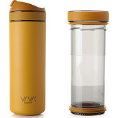 Recharge Anytime Insulated mug mustard with infuser