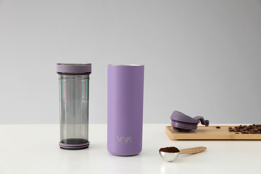 Recharge Anytime Mug Isotherme avec infuseur, bordeaux
