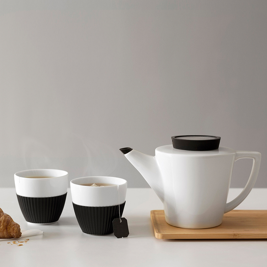 Set de té Infusion, negro, 3 piezas