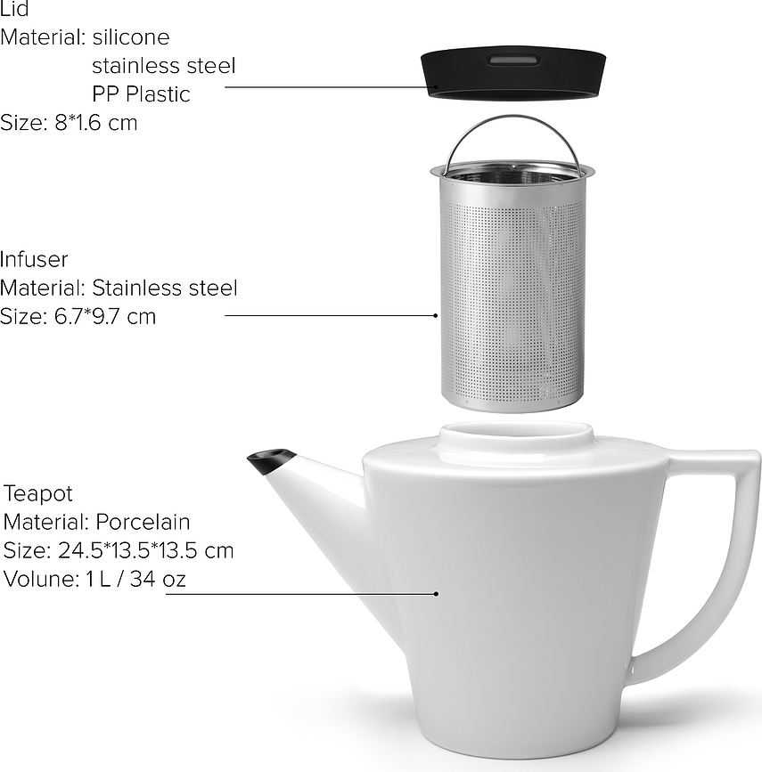 Infusion Čajni set, črn, 3-delni