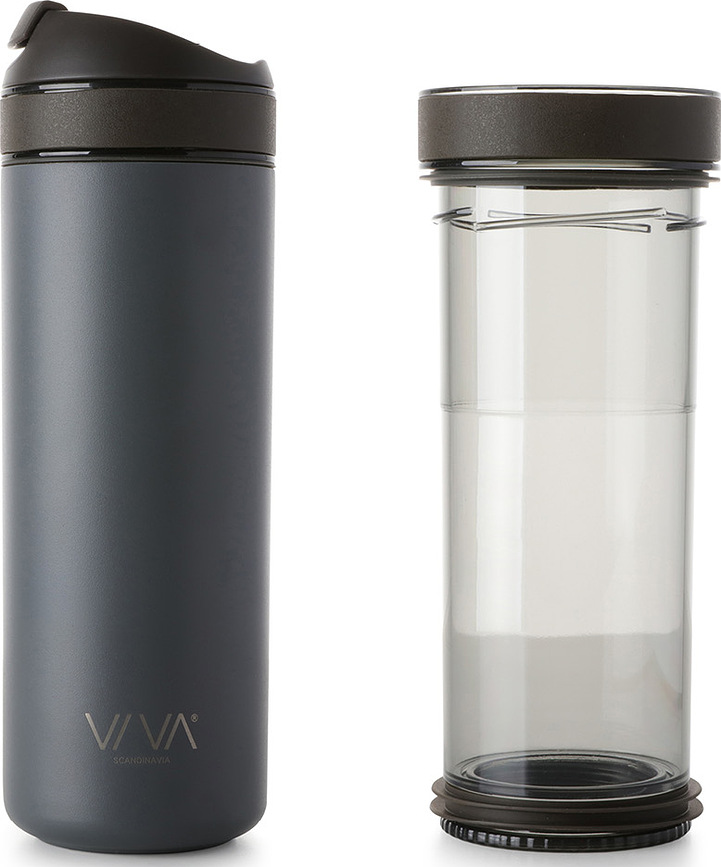 Taza Térmica Recharge Anytime, con infusor, gris oscuro