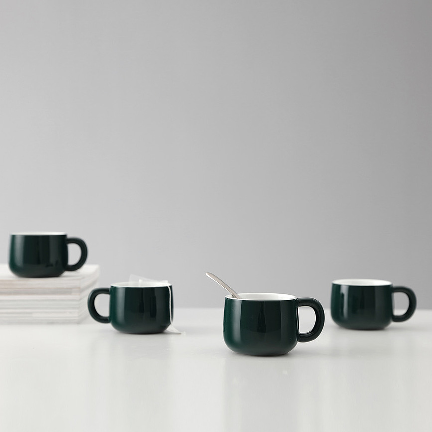 Tazas Isabella, verde pino, 4 unidades