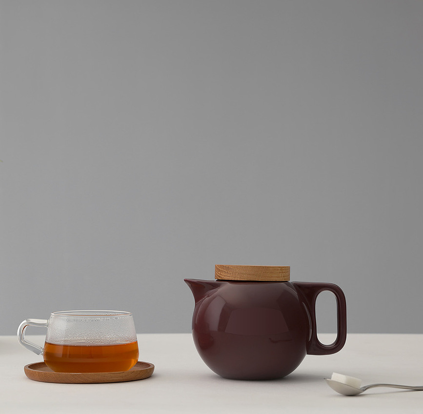 Tetera para infusión Amelia, burdeos
