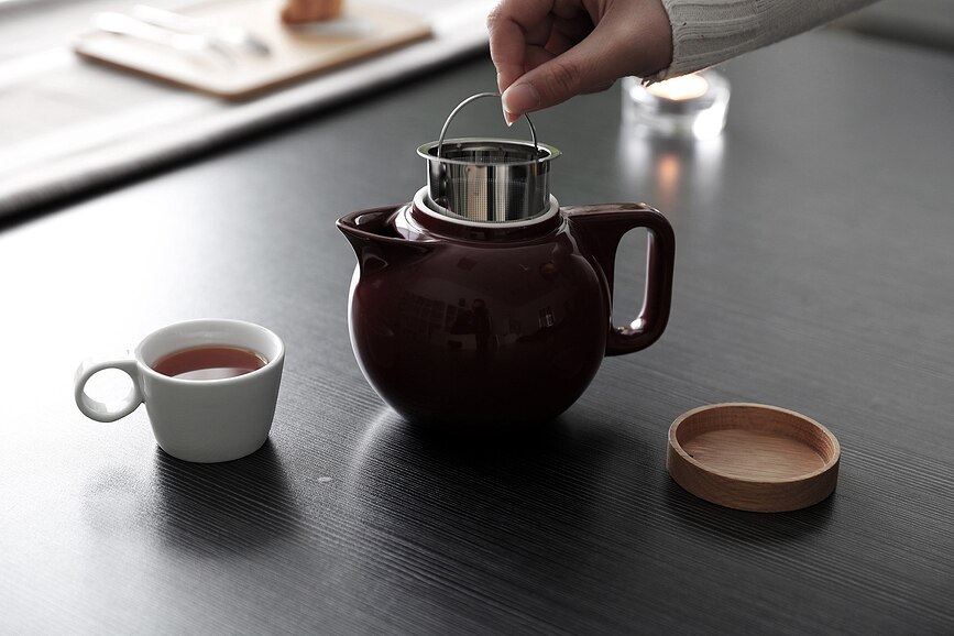 Tetera para infusión Amelia, burdeos