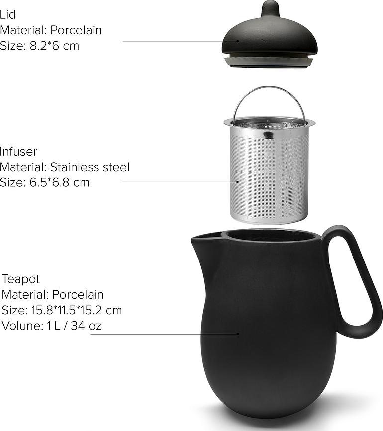 Tetera con infusor Nina, antracita