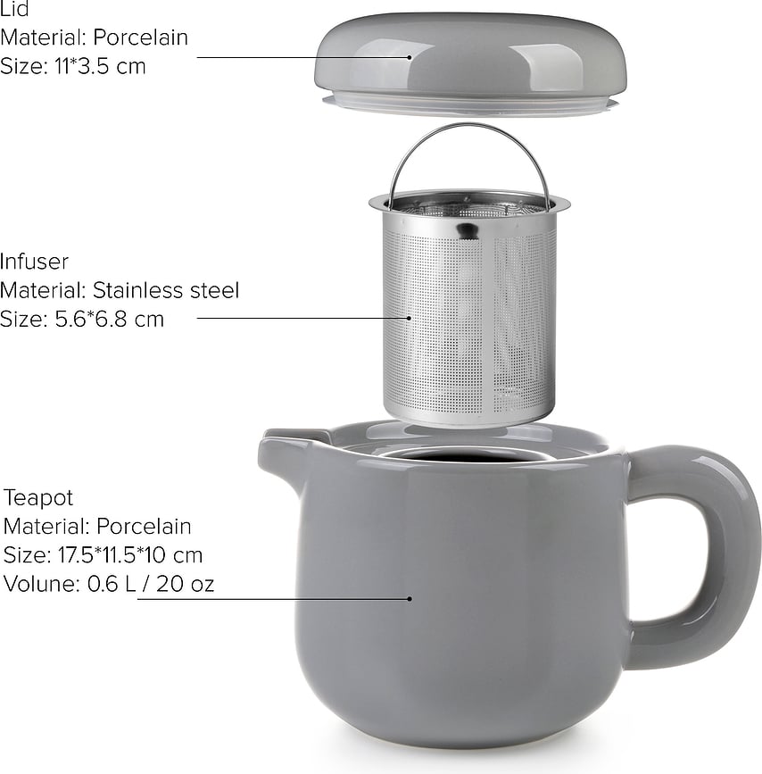 Tetera con infusor Isabella, blanca