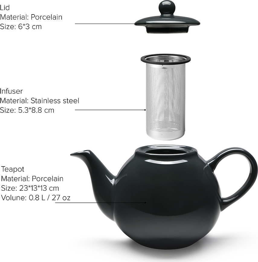 Tetera con infusor Victoria, celeste