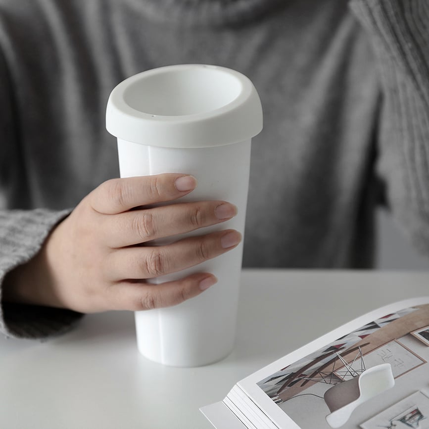 Vaso con boquilla Anytime Emma, blanco