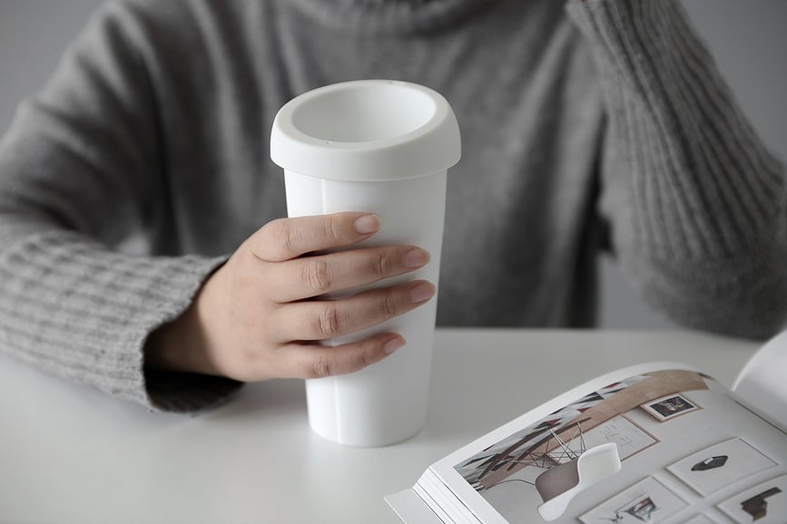 Vaso con boquilla Anytime Emma, blanco