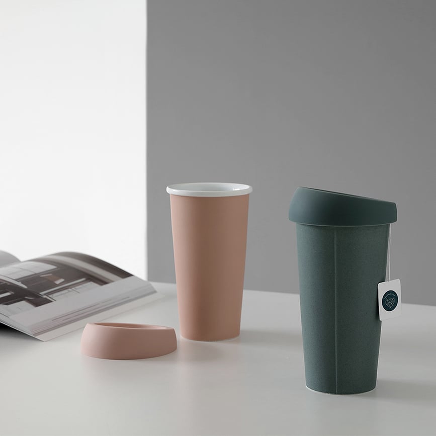 Vaso con boquilla Anytime Emma, blanco