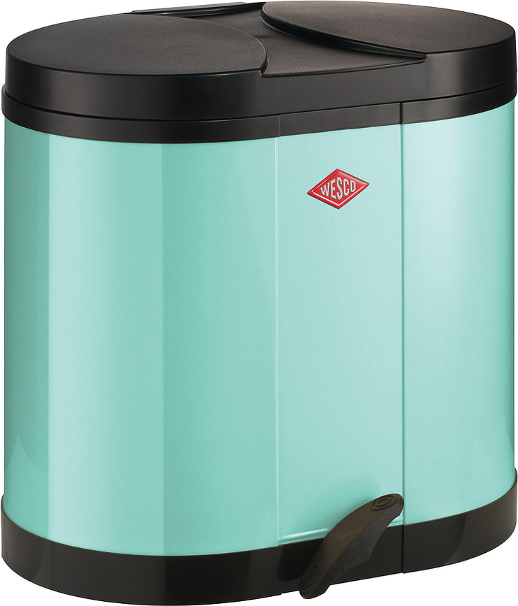 Beta Poubelle à double compartiment, 2 x 15 L, menthe