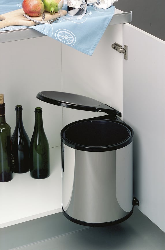 Cubo de basura para armario Rondo, 13 L, blanco