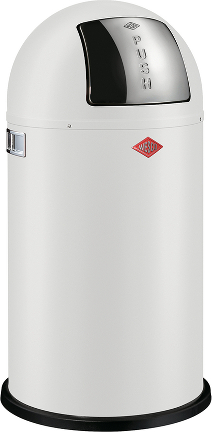 PushBoy Poubelle, 50 L, blanc mat