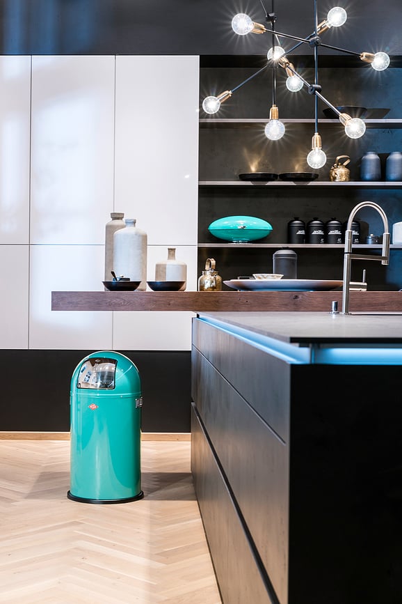 Zilveren vuilnisbak PushBoy 50 l grafiet
