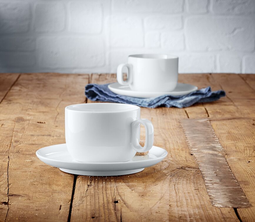 Barista Tasses à Cappuccino avec soucoupes, Lot de 2