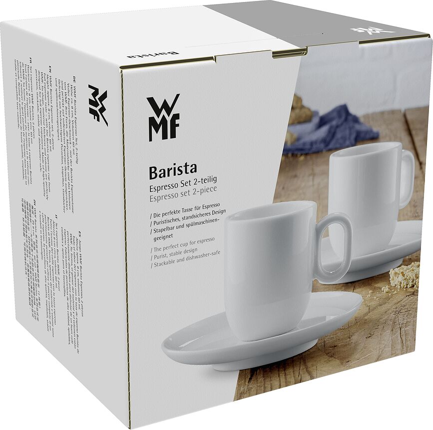 Barista Tasses à Espresso avec soucoupes, Lot de 2