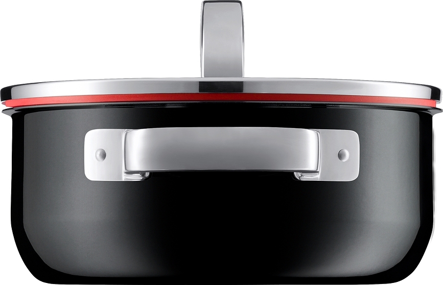 Olla Fusiontec Functional, baja, 2,4 L, negra