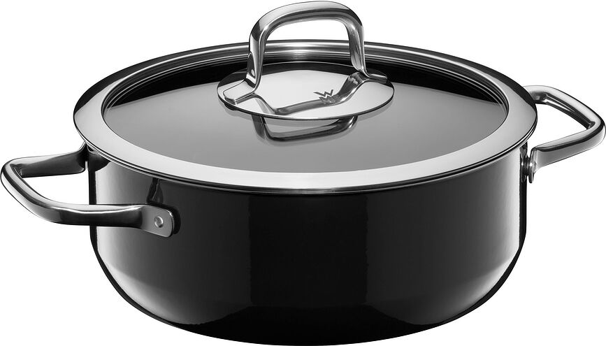 Compact Black Σετ Κατσαρολών με ένθετο ατμού, μαύρο, Σετ 3 τεμαχίων