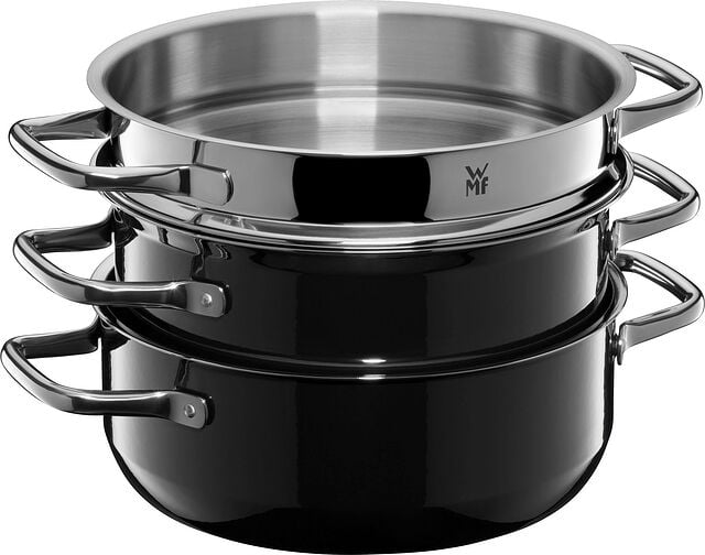 Compact Black Topf-Set mit Einsatz für Dampfgaren 3 El. - WMF
