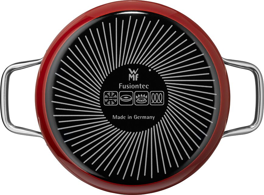 Compact Red Set Lonaca s umetkom za kuhanje na pari crveni Set od 3 dijela