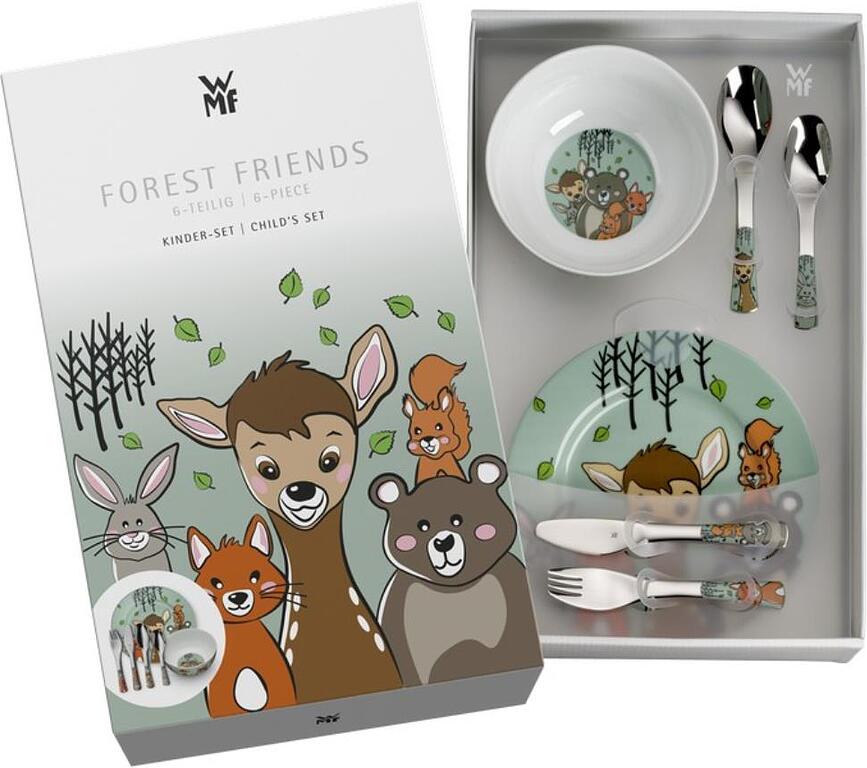 Forest Friends Set de Repas pour Enfants, Set 6 pièces