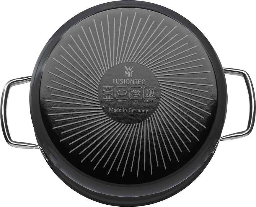 Fusiontec Mineral Κατσαρόλα χαμηλή, 24 cm, μαύρη, με καπάκι