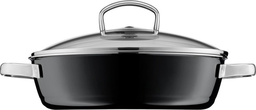 Fusiontec Mineral Plat à four avec couvercle, 24 cm, noir