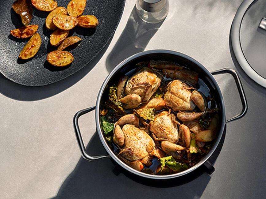 Fusiontec Mineral Pro Batterie de Cuisine, bleu océanique, Set 8 pièces