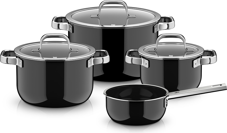 Fusiontec Mineral Pro Batterie de Cuisine, noire, Set 7 pièces