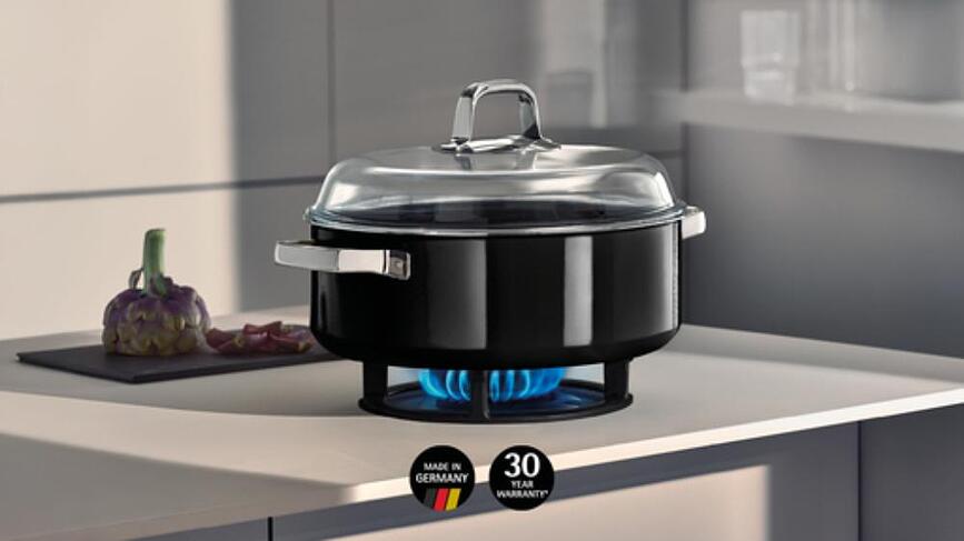 Fusiontec Mineral Pro Cocotte ronde, 28 cm, noire