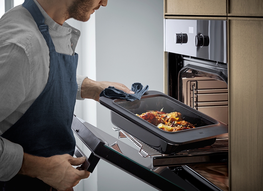 Fusiontec Plat à Four L, avec cadre en bois pour le service