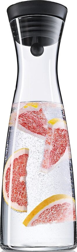 Garrafa para agua Basic, 0,75 L, con tapón negro y plateado