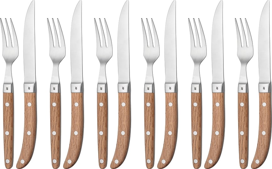 Geschenkidee Couverts à Steak avec étui en bois, Set 12 pièces