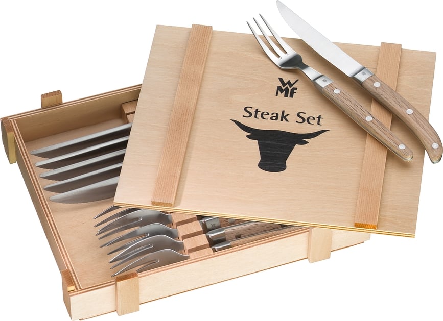 Geschenkidee Steakbesteck-Set im Holzetui 12 El.