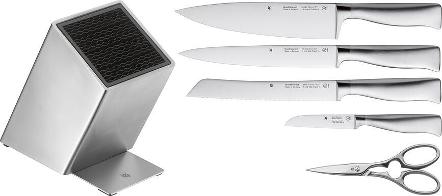 Grand Gourmet Bloc de Couteaux, avec 4 couteaux et ciseaux, Set 5 pièces
