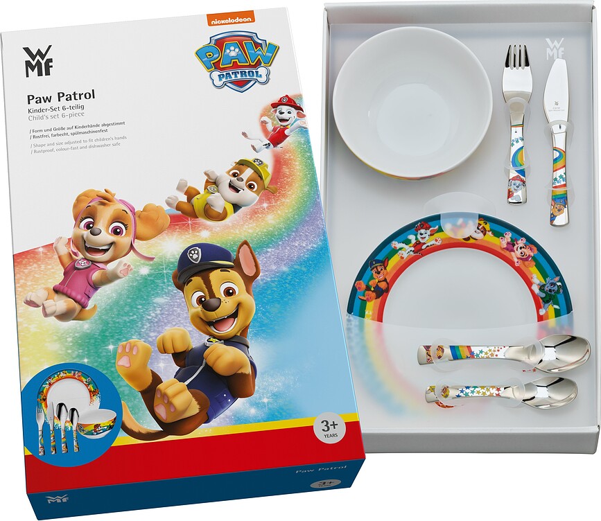 Juego de Cubiertos y Vajilla infantil Patrulla Canina WMF, Set de 6 piezas