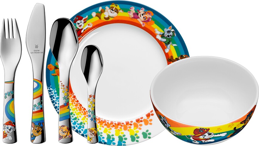 Juego de Cubiertos y Vajilla infantil Patrulla Canina WMF, Set de 6 piezas