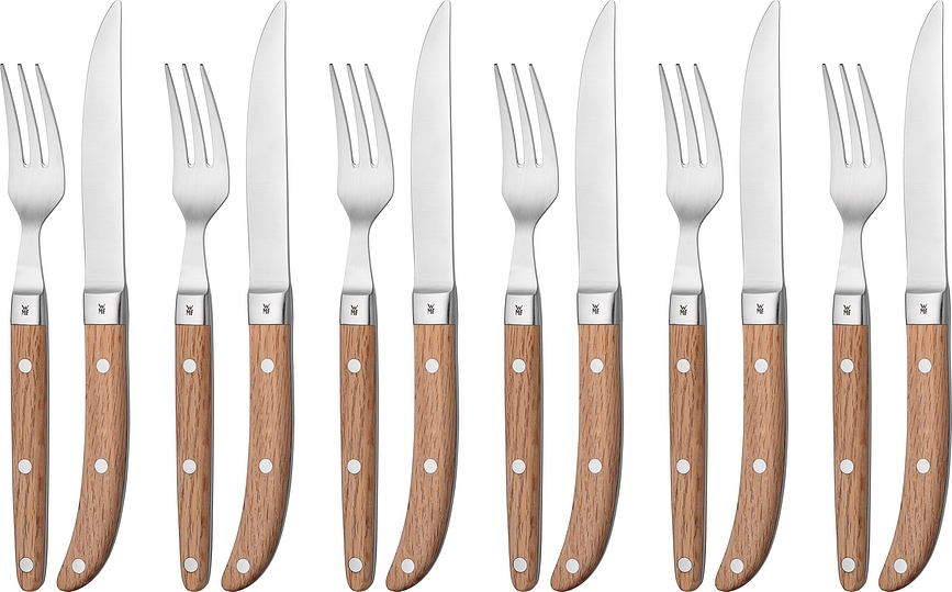 Juego de Cuchillos para Carne Geschenkidee, en estuche de madera, Set de 12 piezas