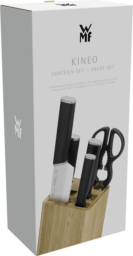 Kineo Μπλοκ Μαχαιριών, με 4 μαχαίρια και ψαλίδι, 6 τμχ