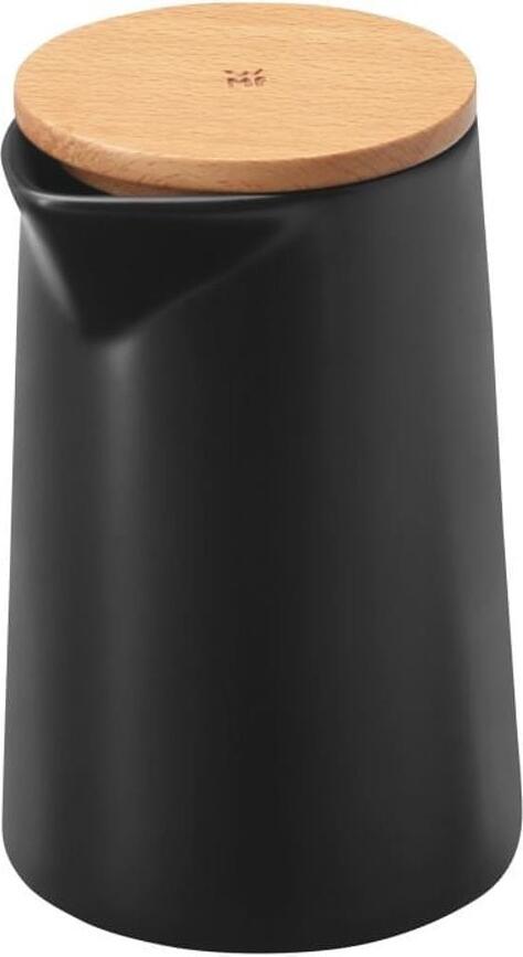 Lechera Kineo, negro mate, con tapa de madera