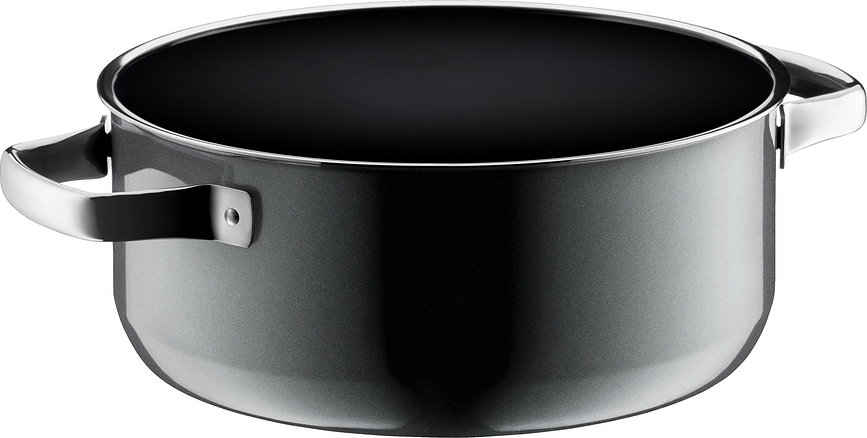 Cacerola Fusiontec Mineral baja, 24 cm, negro, con tapa