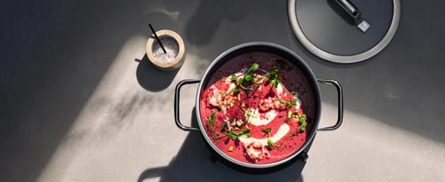 Olla Fusiontec Mineral Pro, 28 cm, redonda, negra