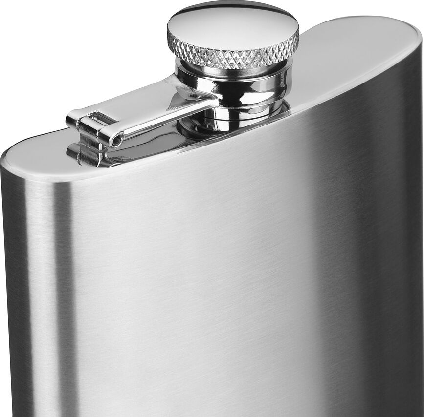 Petaca con embudo y 4 vasos de chupito Manhattan, con estuche, Set de 7 piezas