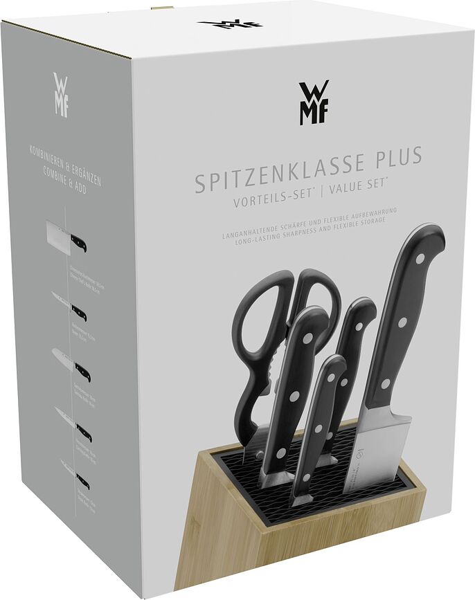 Spitzenklasse Bloc de Couteaux, avec 4 couteaux et ciseaux, Set 6 pièces