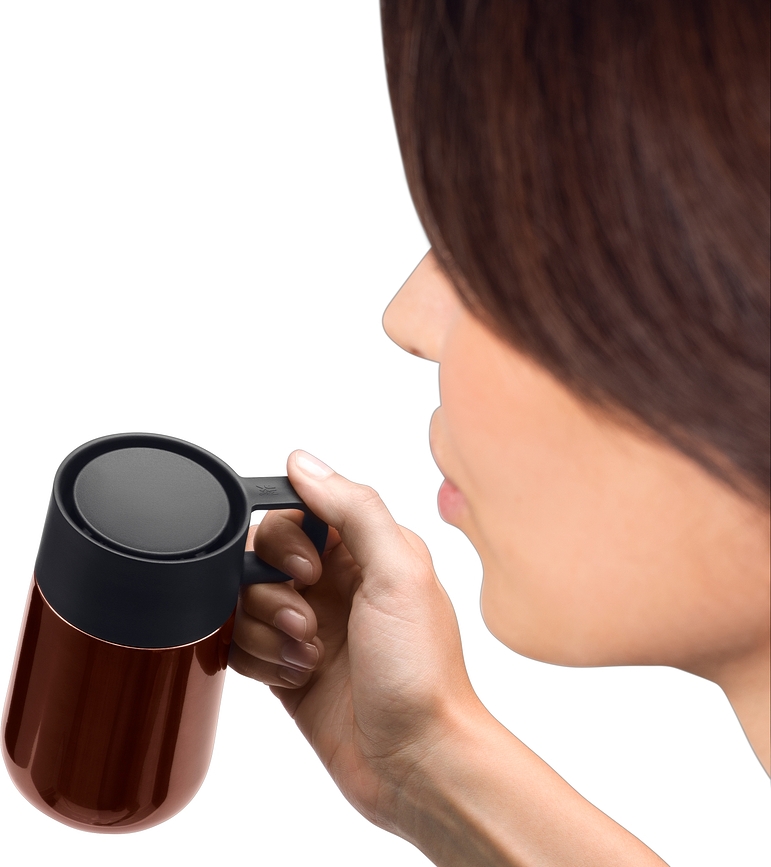 Taza térmica Impulse, 330 ml, plateada, con asa